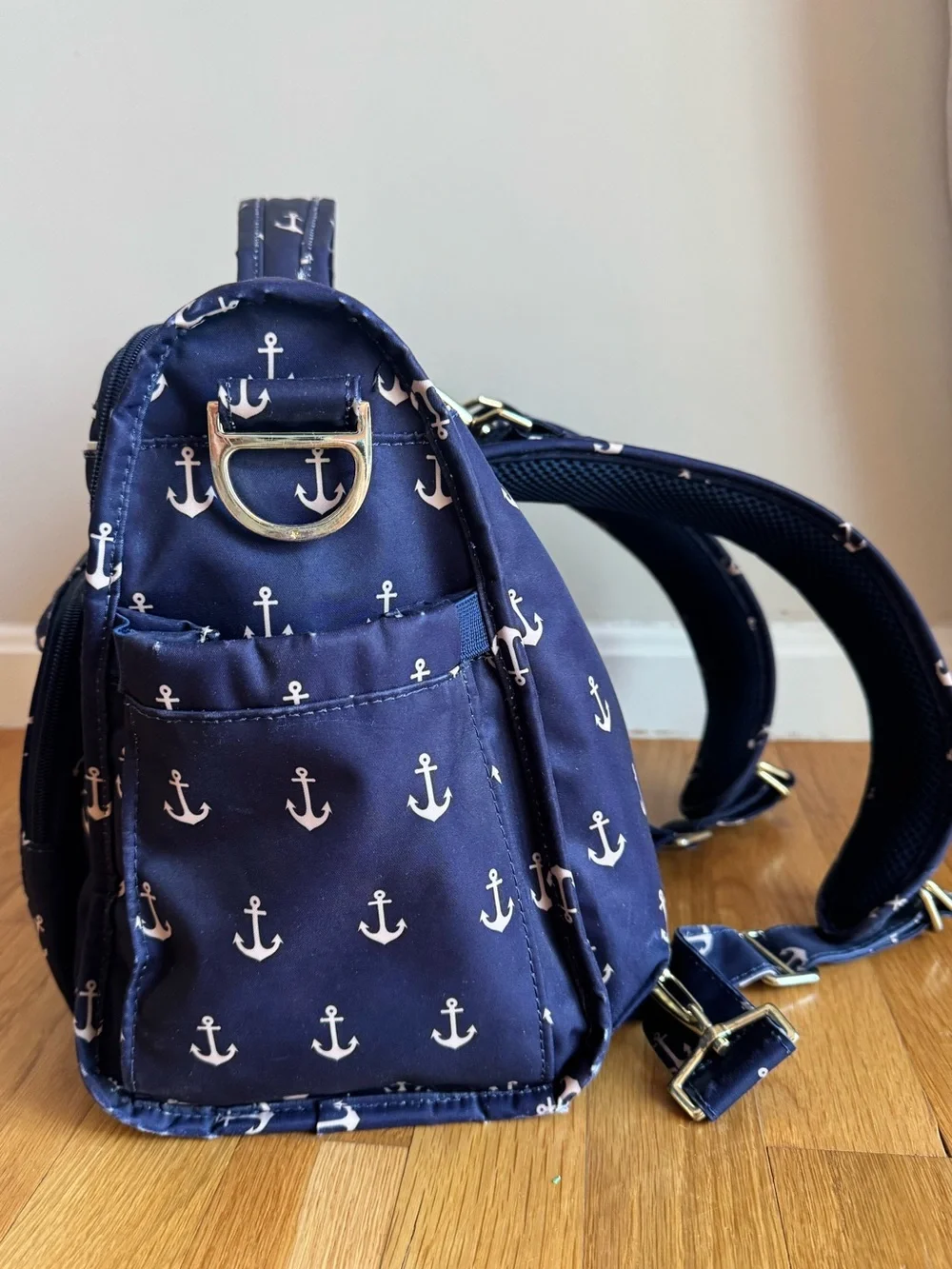 Ju-Ju-Be Legacy The Admiral Navy Anchor Print BFF Diaper Bag Backpack